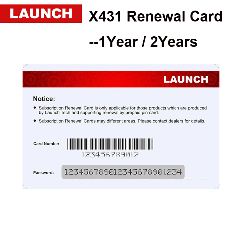 LAUNCH Renewal Card/Update Card/Pin Card Extend 1/2 Years\' Update Service for x431 V+/V/PROS Mini/PRO Mini/PRO/PROS/PRO3S/Diagun