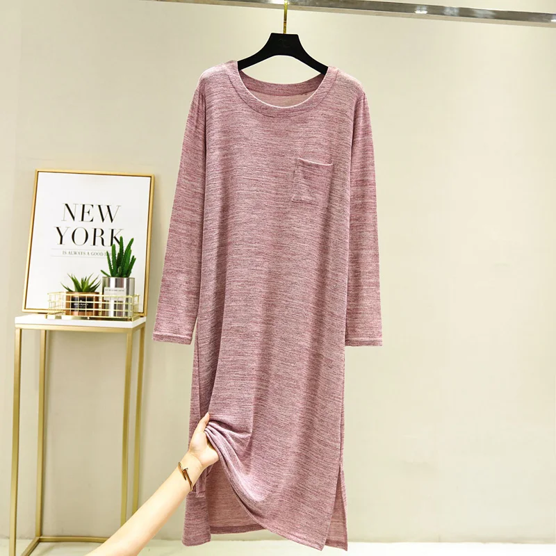 Sleepwear Women Nightgown Casual Long Sleeping Dress Pijamas Ladies Homewear Long Sleeve Autumn Cotton Loose Sleepdress