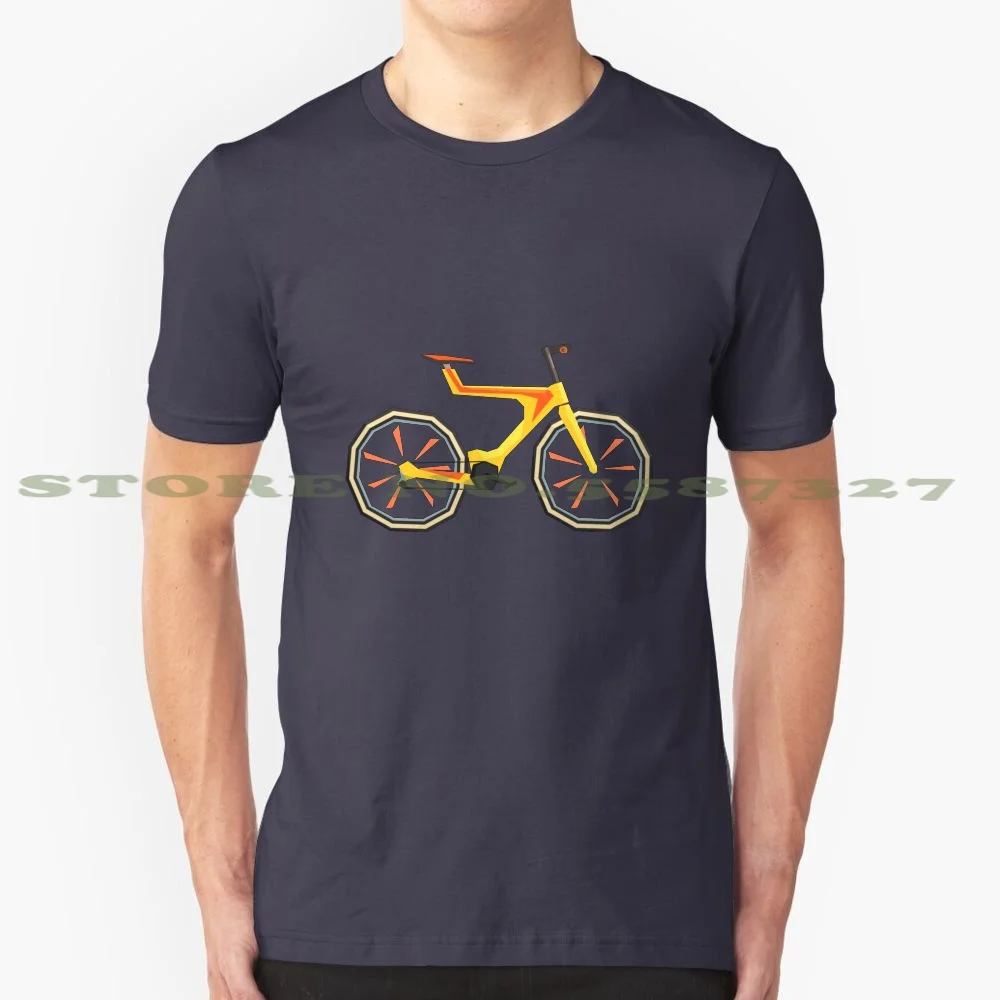 Futurictic Design Yellow Bicycle 100% Cotton T-Shirt Bicycle Transportation Cool Style Object Nobody Model Futuristic Yellow