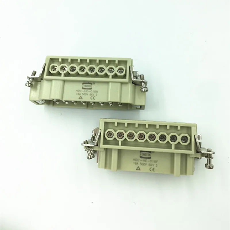 

Rectangular Heavy-duty Connector Aviation Plug Hot Runner Connector Male and Female Insert HE-016-M F 16 Core