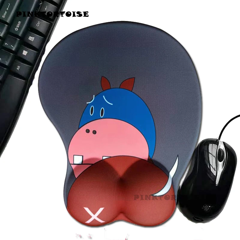 

PINKTORTOISE Carton small hippo 3D Wrist Rest Mouse Pad Mat Non-slip 3D Cute Mouse Pad mousepad for Laptop PC