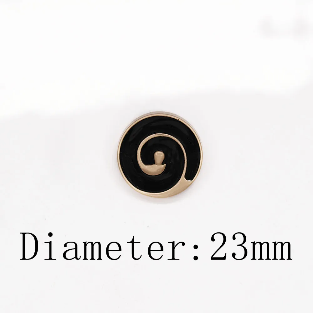 metal buttons 23/25mm 10Pcs/Lot gold color with Black oil sweater coat decoration button accessories DIY A-19512-530