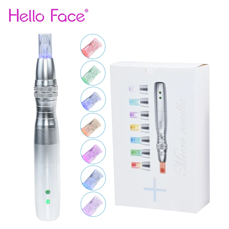 Wireless Derma Pen With 7 Color LED Light therapy Beauty Machine Rechargeable Auto Microneedling Pen F7 Skincare Tools Kits