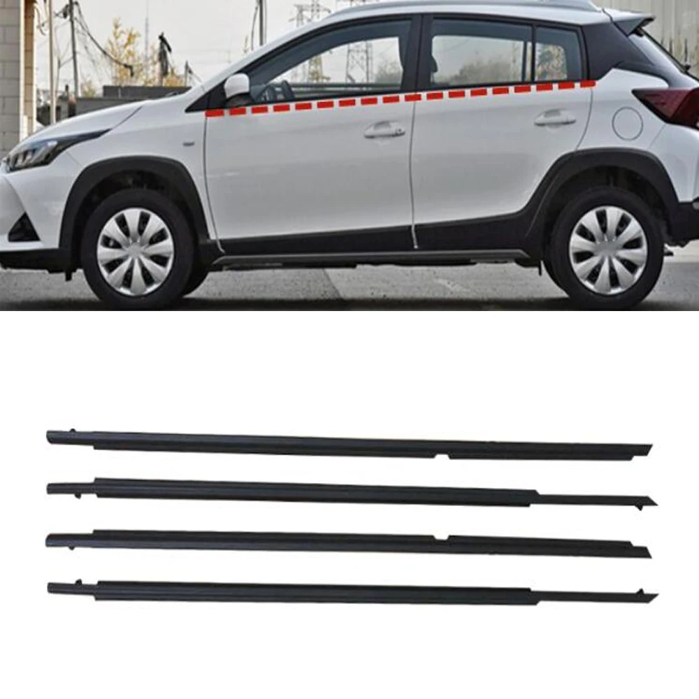 

4Pcs/set Car Exterior Window Protection Seal Weatherstrips Trim Seal For Toyota Vios 2003-2007 2008-2013 2014-2019