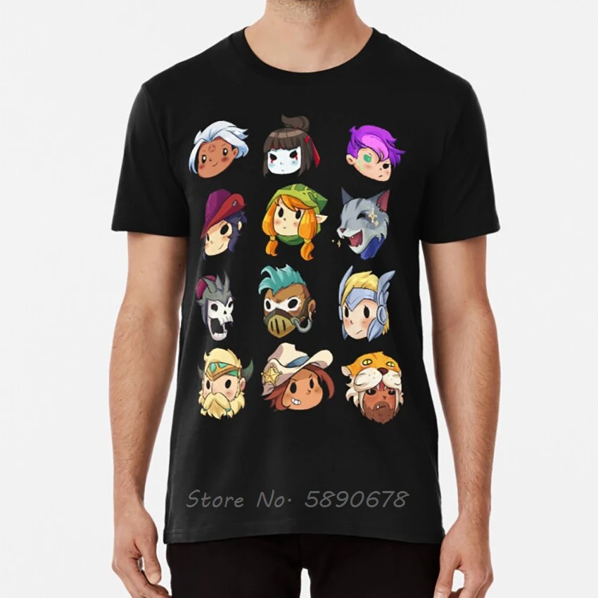 Brawlhalla Legends Set 2 Of 2 T Shirt Gnash Brawlhalla Azoth Barraza Bodvar Hattori Cassidy Diana Ember Val Tees Tshirt Cotton