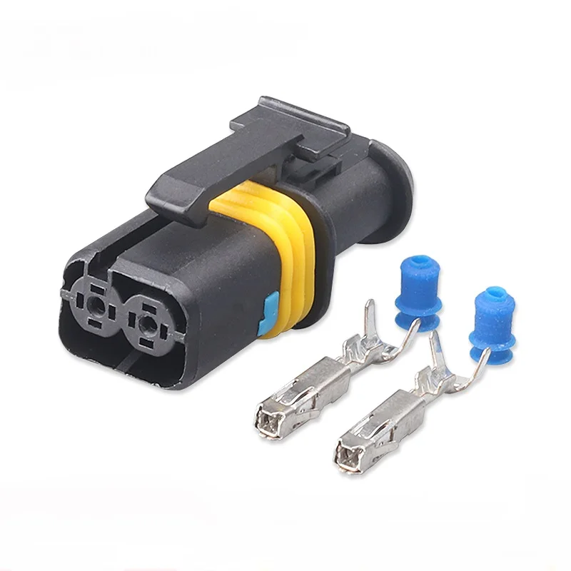 

100 sets kit 1.5mm black female adapter 2 pin way waterproof Kostal connectors Start Relay Plug for EFI Motor 18385000002