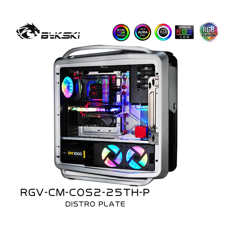 Bykski Custom Distro Plate для CoolerMaster Cosmos II, водоway для процессора/графического процессора, радиатора, бака для ПК, RGV-CM-COS2-25TH-P