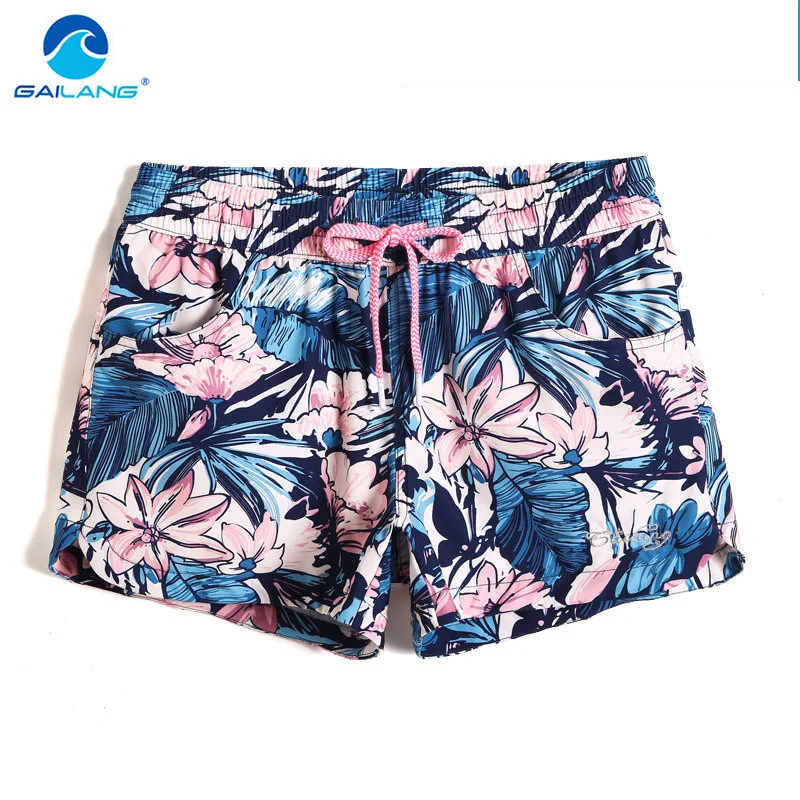 Roupa de banho feminina gailang, maiôs de surf, sunga boxer surf, secagem rápida, bermuda plus size