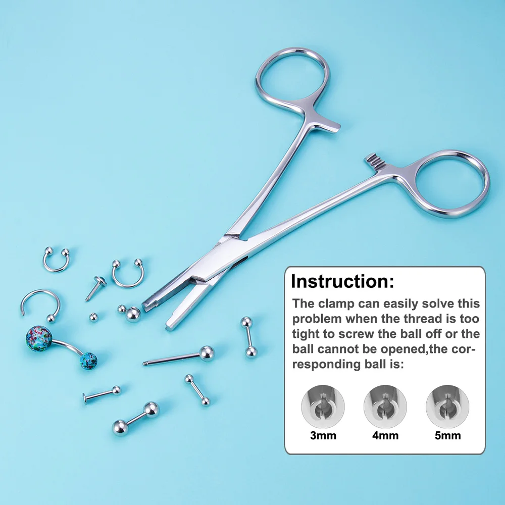 1PC Chirurgenstahl Dermal Anker Haltezange Piercing Werkzeug Dermal Pinzette 3/4/5mm Unscrew Tight Ball Piercing Schmuck Zange – Detail 4