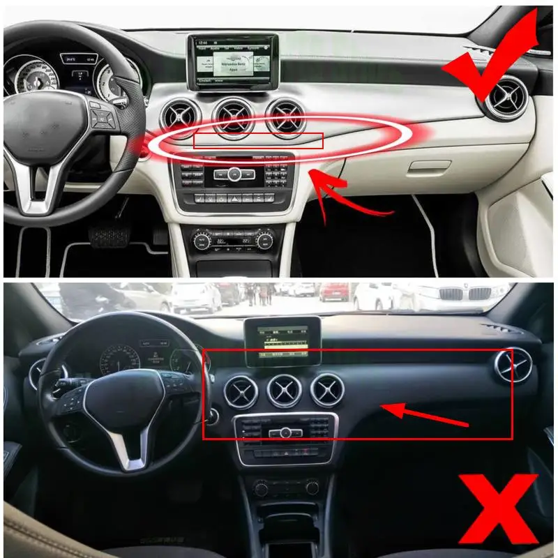 Panneau de console centrale de décoration de tableau de bord adapté à Mercedes Benz A/GLA/CLA classe C117 W1172012-18, pièces de voiture en fiber de carbone