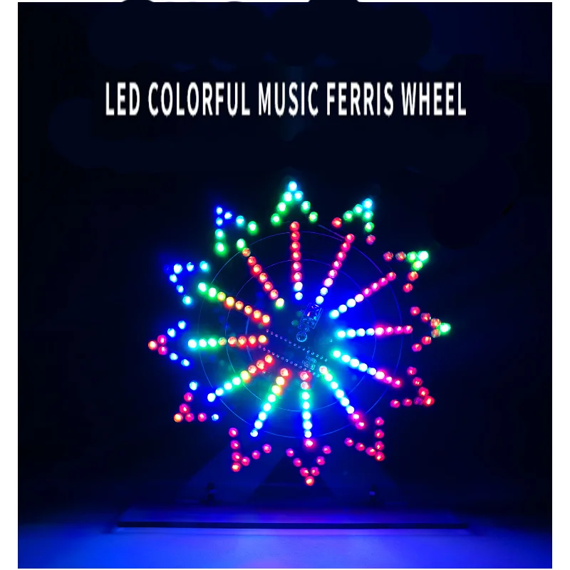 Colorful LED Plug-in Electric Rotating Ferris Wheel Diy Kit Electronic Component Diy Welding Production Kit Parts