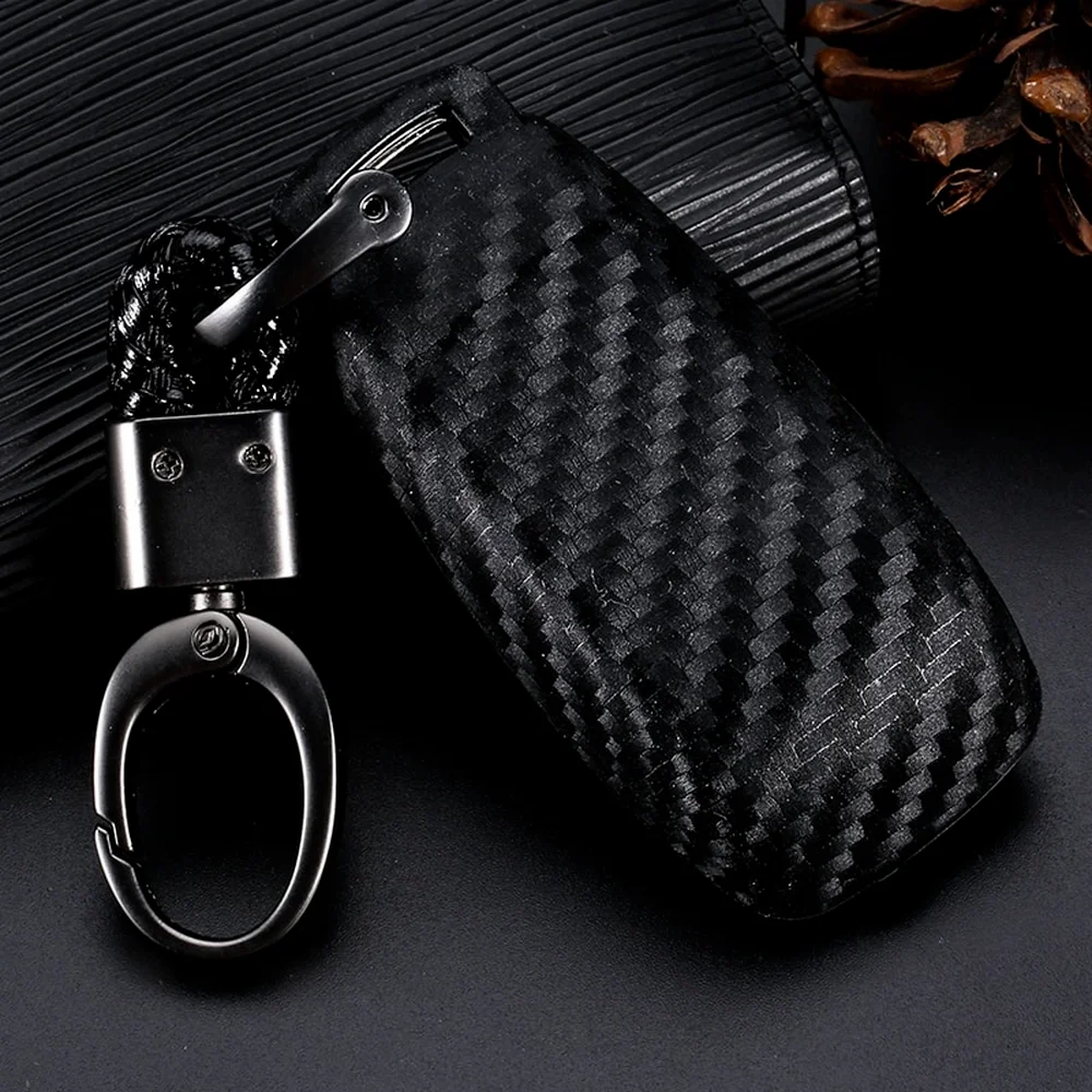 Carbon Fiber Look Silicone Remote Car Key Case Cover Shell Keychain for Mercedes Benz A C E S Class W203 W204 W212 W213 W176