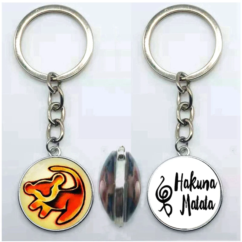Simba Lion double-sided keychain pendant Hakuna Matata keychain Simba double-sided keychain