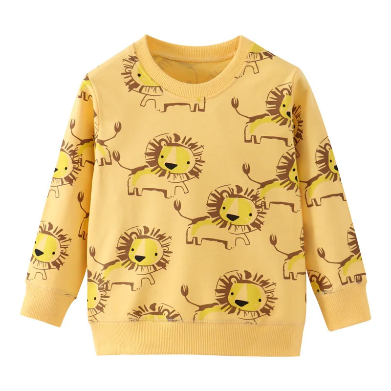 Jumping Meters New Arrival Boys Girls Sweatshirts Cotton Dinosaurs Print Hot Selling Children's Clothes Kids Hoodies Tops