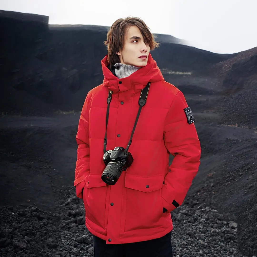 Yoipin Jaket Down Grafena Pakaian Katun Penghangat Kontrol Suhu Cerdas Pria Jaket Parka Hangat Musim Dingin Panjang Sedang