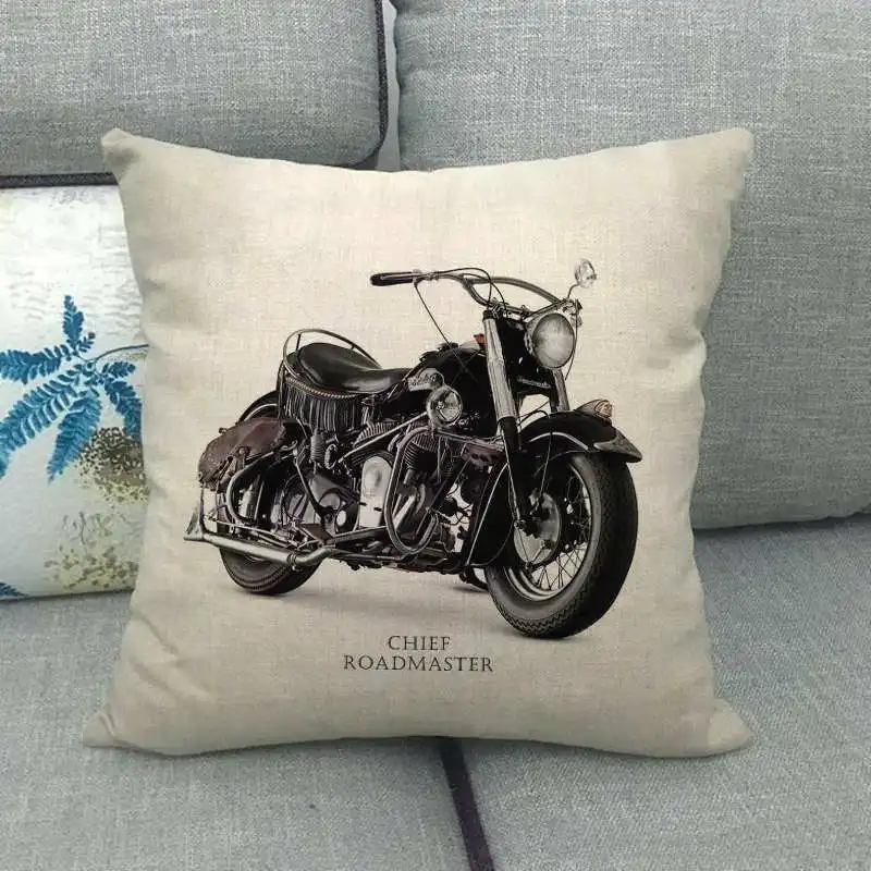 Fodera per cuscino decorativo per sedia stile industriale moto stampato federa decorazioni per la casa divano soggiorno fodera per cuscino