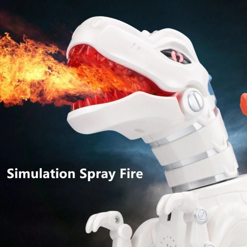 Multi-functional Intelligent Programing RC Robot Dinosaur Simulation Spray Fire 360° Stunt Rotation Dance Music RC Dinosaur Toy