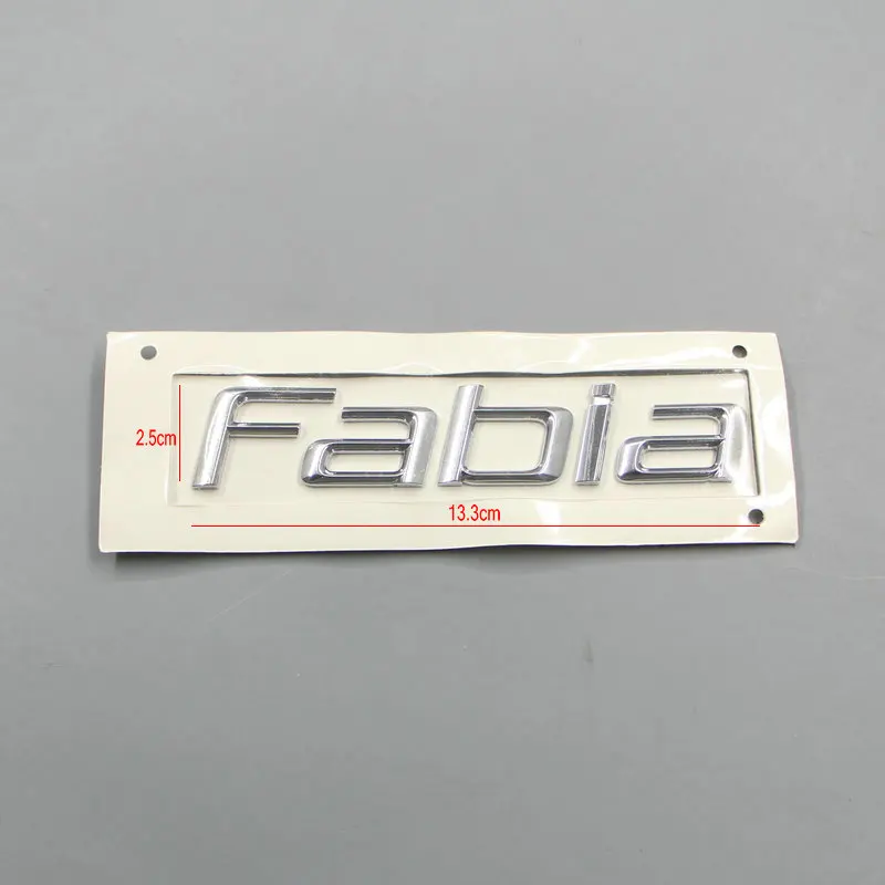 For Fabia  Luggage label Fabia logo Alphabet ABS plastic Electroplated car paint silvery