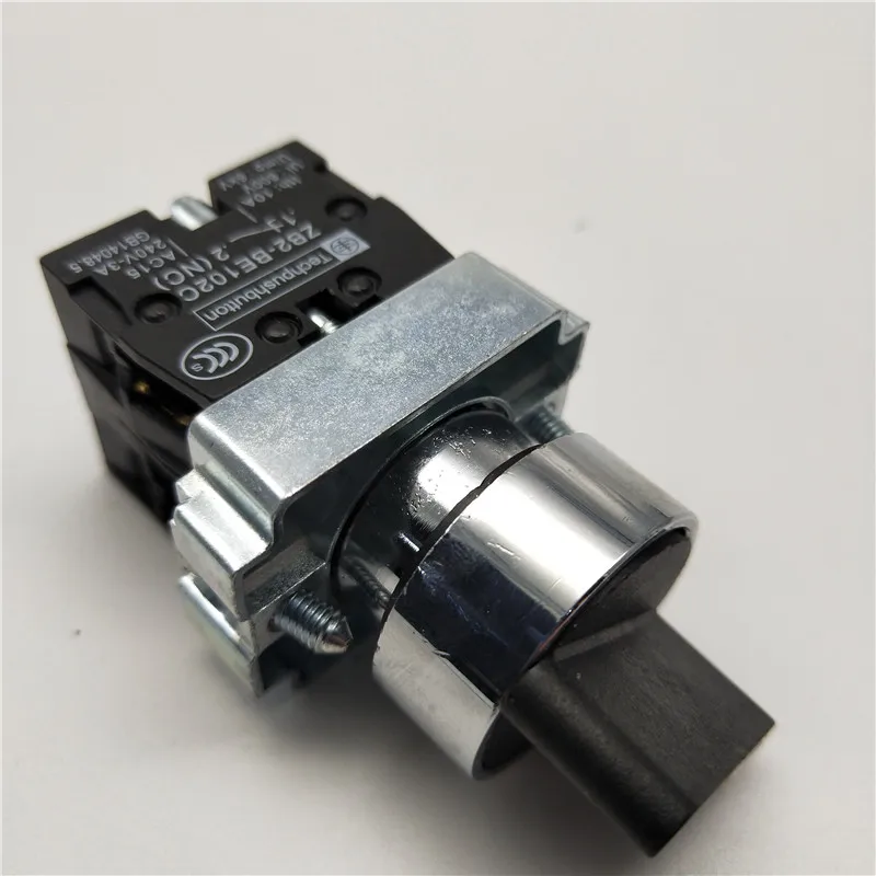 22mm XB2-BD33 3 Position 2NO Knob switch 10A/415V Lock-in Selection Switch ZB2-BE101C Two roads