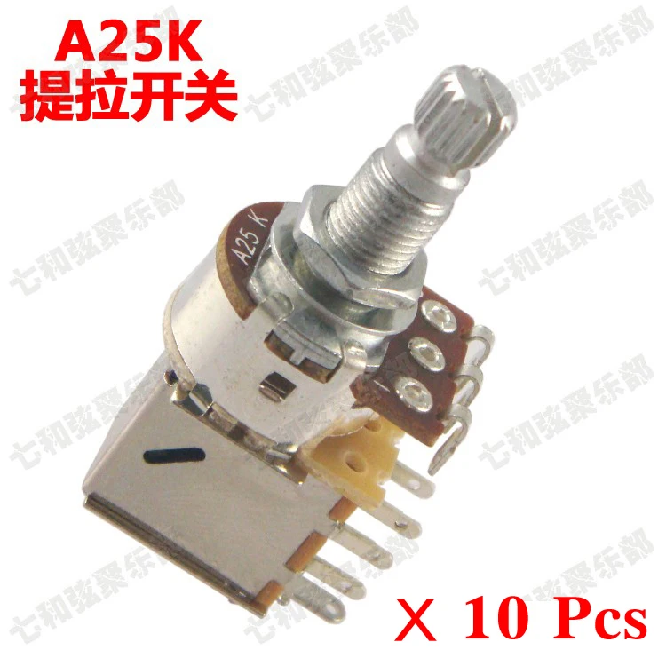 

10 Pcs A25K Push Pull Guitar Control Pot Potentiometer For Electric Guitar Bass PART (LKG-S11-22d)