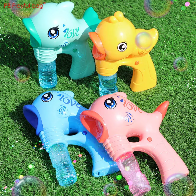 Spielerische tasche Cartoon delphin blase maschine Kleine gelbe ente bubble gun Elektro kinder spielzeug Lernen spielzeug AB63