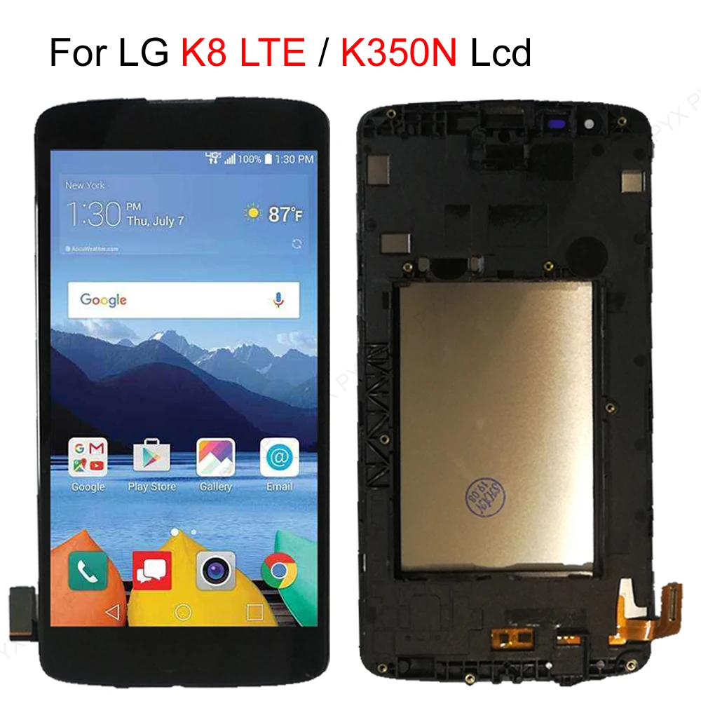 Fast Ship Stock LCD For LG K8 LTE K350 K350N K350E K350DS 2016 LCD Display + Touch Screen Digitizer sensor glass frame Assembly