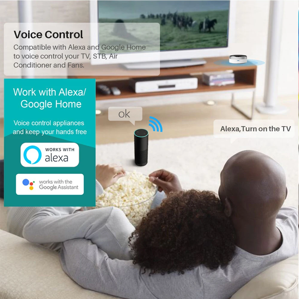 Smart IR Controller Universal Smart Home Blaster Infrared Wireless Remote Control via Tuya APP Works with Alexa Google Home Siri