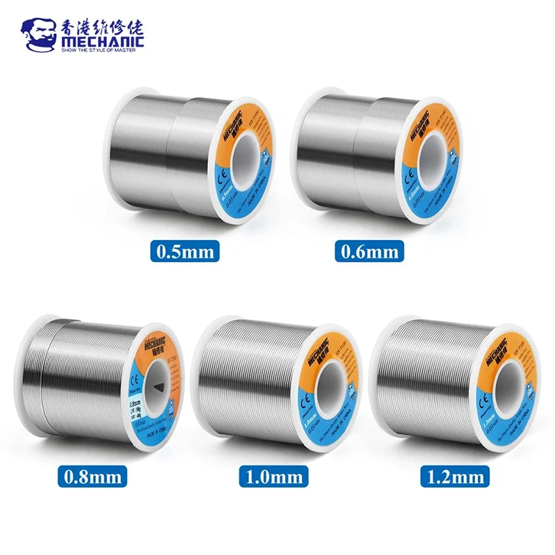 Imagem -04 - Mecânico 500g Seda Solda de Baixa Temperatura Rosina Fluxo 0.5 0.6 0.8 1.0 mm Baixo Ponto Meltingl Solda Fio Estanho Bga Solda