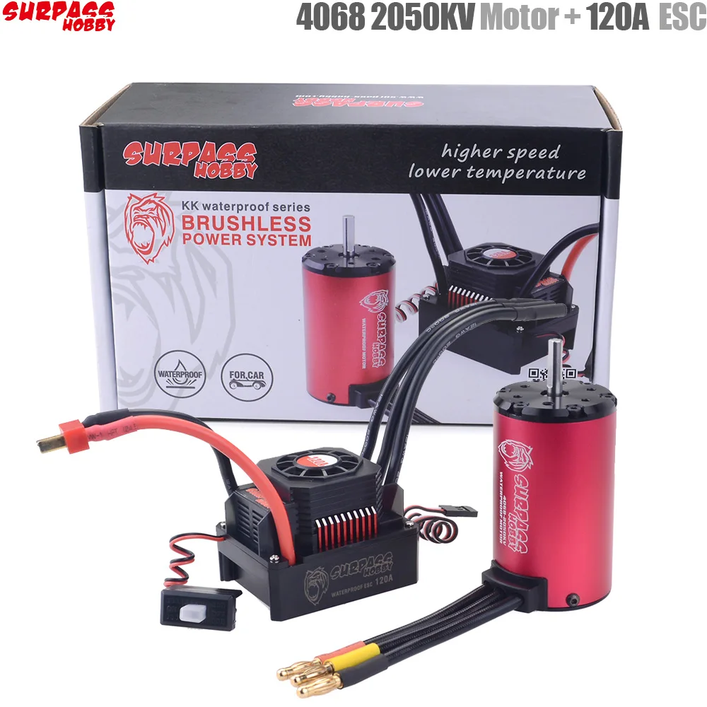 

SURPASS HOBBY KK Waterproof Combo 4068 2050KV 2650KV Brushless Motor w/120A 150A Brushless ESC for 1/8 RC Drift Racing Car