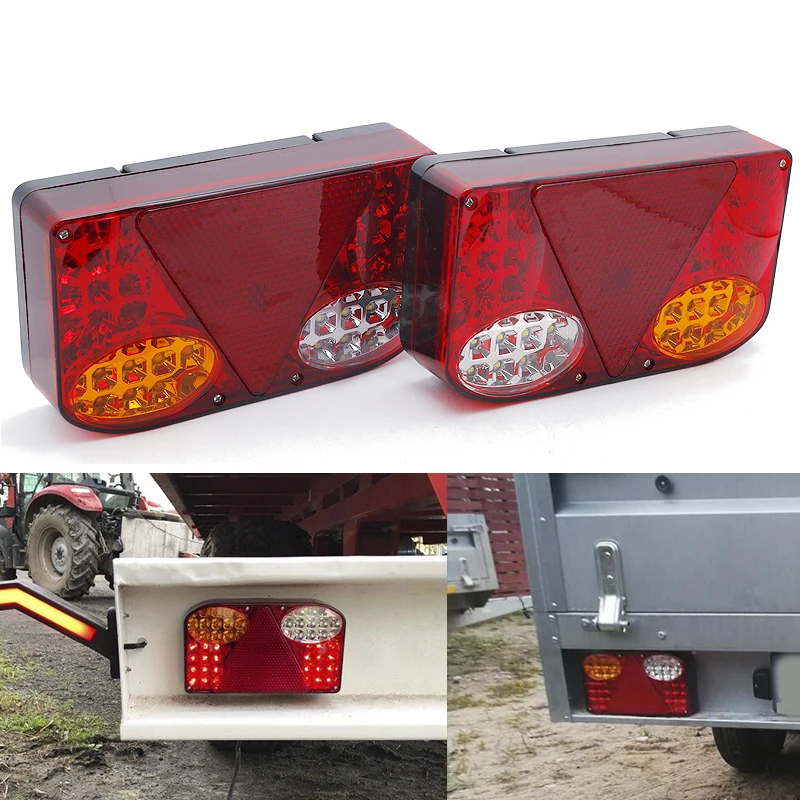 12V LED Car Truck Tail Light Taillight Rear Brake Light Signal Lamps Indicator for Van Lorry Trailer