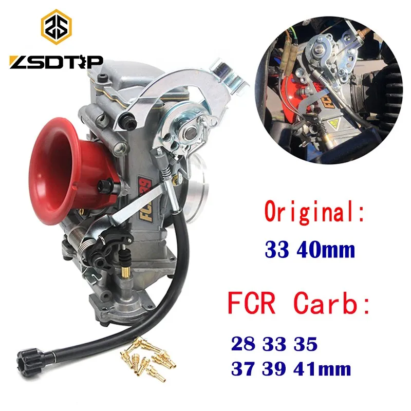 ZSDTRP Original 28 33 35 37 39 40 41mm Flatslide Carburetor FCR39 for XR DR400 CRF450/650 KLX400/450 YZ450F Add Power 30%