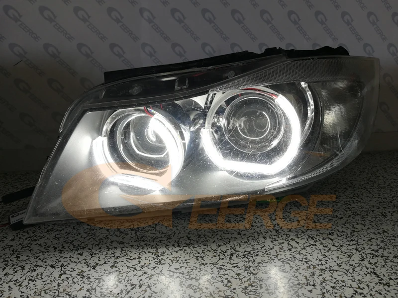 For BMW 3 Series E90 E91 2005 2006 2007 2008 Pre LCI Headlight Ultra Bright DTM M4 Style Led Angel Eyes Halo Rings Day Light