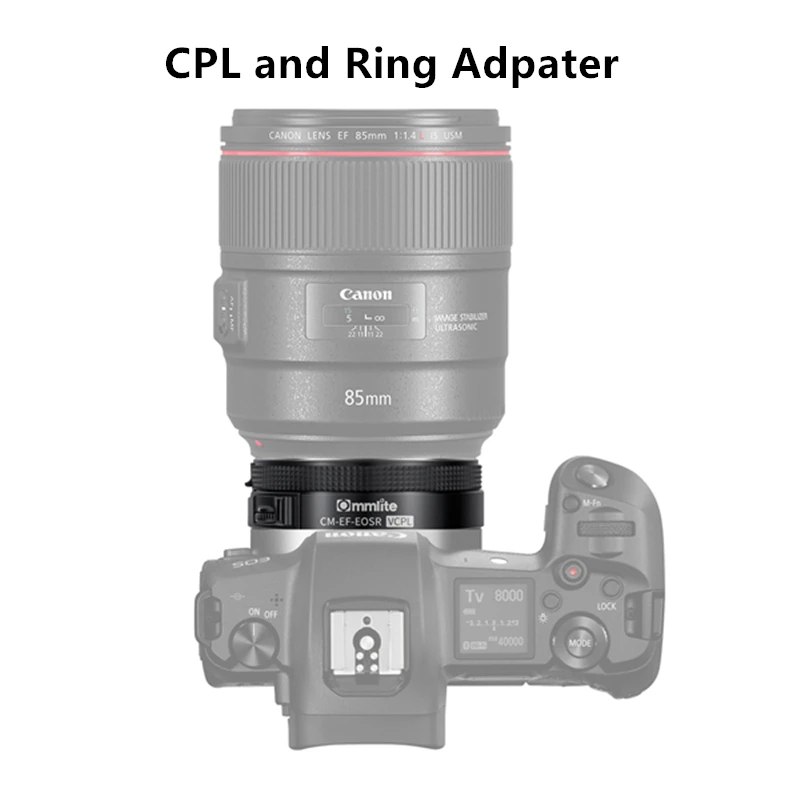 CPL/ND Drop-in Filter + Auto Focus EF-EOSR Lens Mount Adapter Ring for Canon EF Lenses to EOS R R50 R7 R6 R5 R8 R10 Camera Body