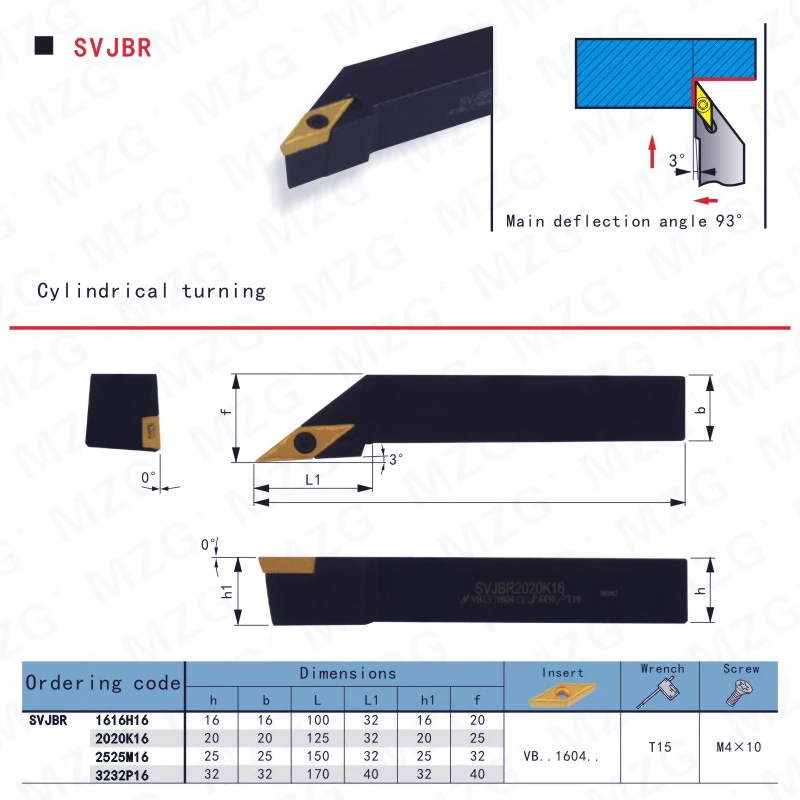 MOSASK SVJBR Indexable 10 12 16 20 mm Borning Cutters VBMT Carbide Inserts CNC Lathe Machining External Turning Toolholders