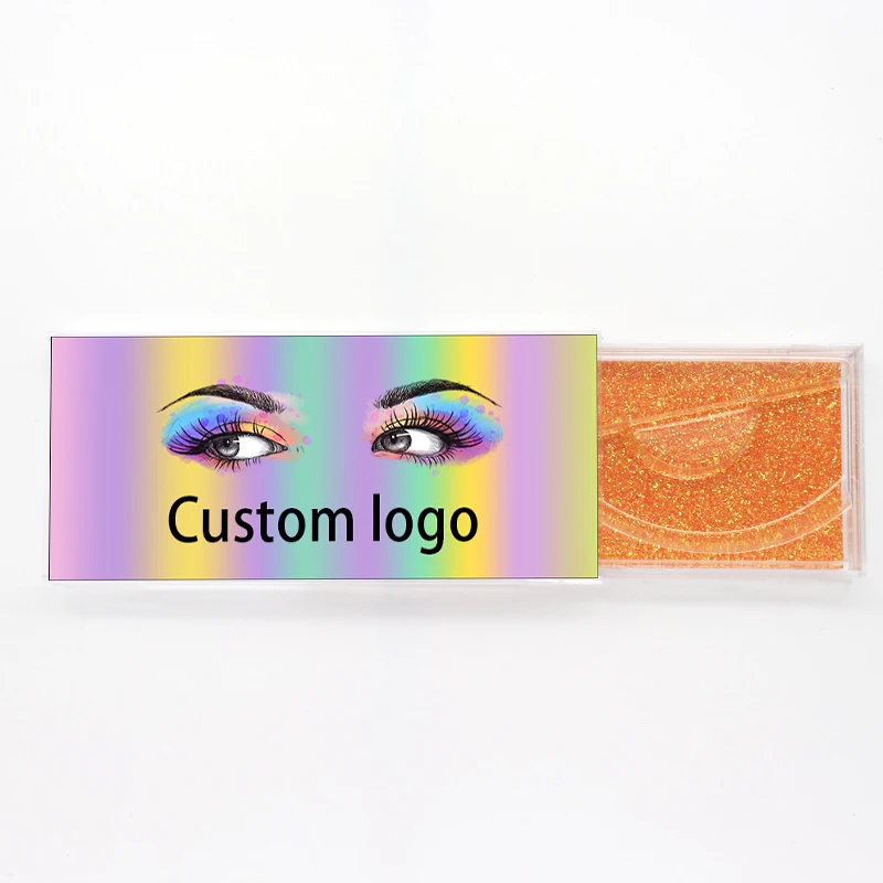 100ps Custom Eyelashes Label sticker Handmade Clear Transparent Vinyl PVC Private Logo Seal Sticker Adhesive Labels