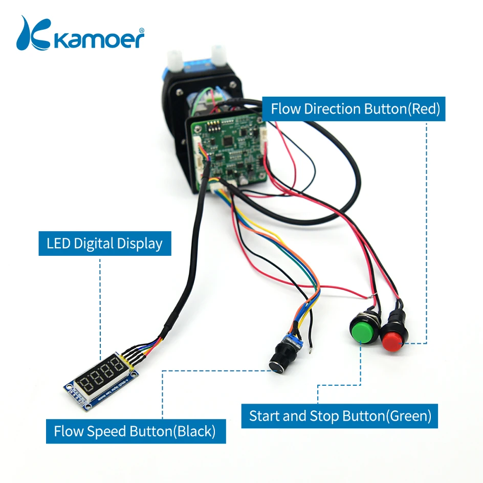 Kamoer KCM-ODM High Precision Peristaltic Pump 12V /24V Dosing Pump for Lab Liquid Transfer Stepper Motor-Installation ODMA Type