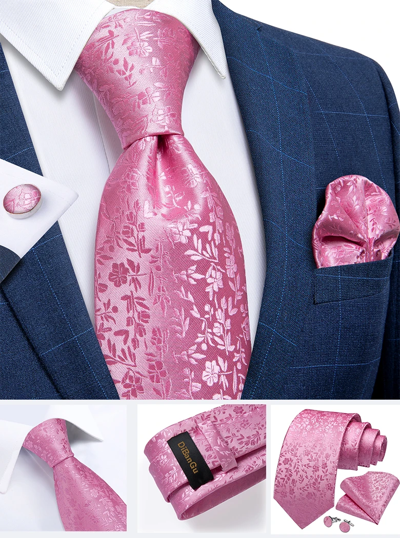Hochwertiges Rosa Gestreiftes Paisley-Herrenkrawatten-Set 8cm Business Hochzeit Party Accessoires Herren Krawatte Einstecktuch-Set Herren Geschenk – Detail 14