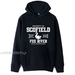 Sudadera con capucha negra de papel de algodón para hombre, de grulla Sudadera con capucha, Prison Break, Property of Scofield, Fox, River State, pension, otoño