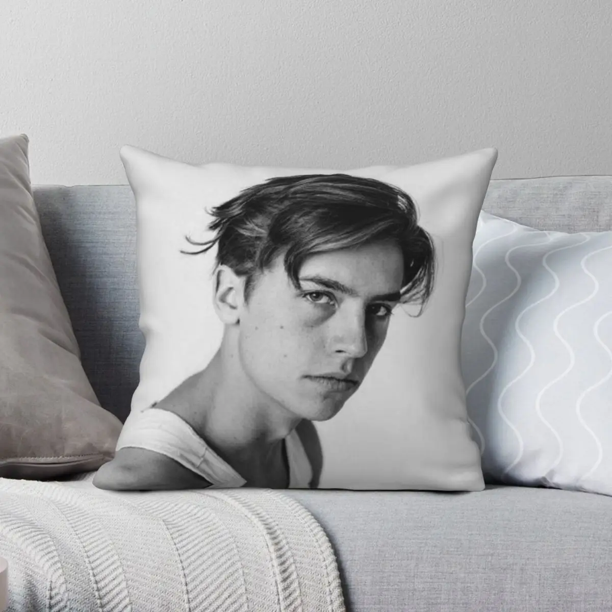 Cole Sprouse Square Pillowcase Polyester Linen Velvet Creative Zip Decor Throw Pillow Case Sofa Seater Cushion Cover