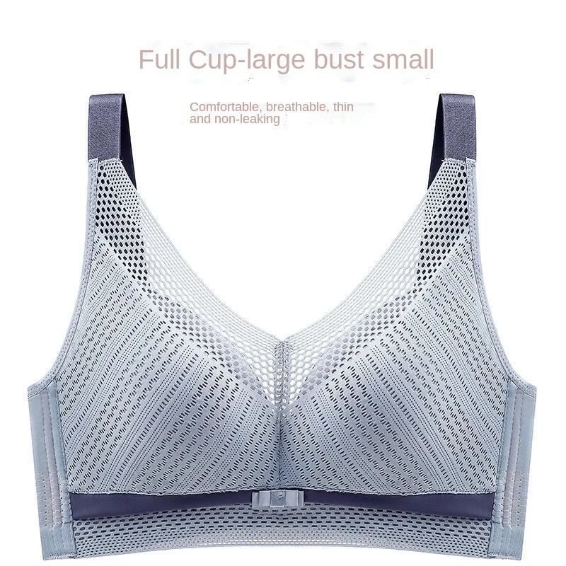 

Large chest shows small full cup underwear women's thin breast reduction bra bra gathered adjustment fat mm large