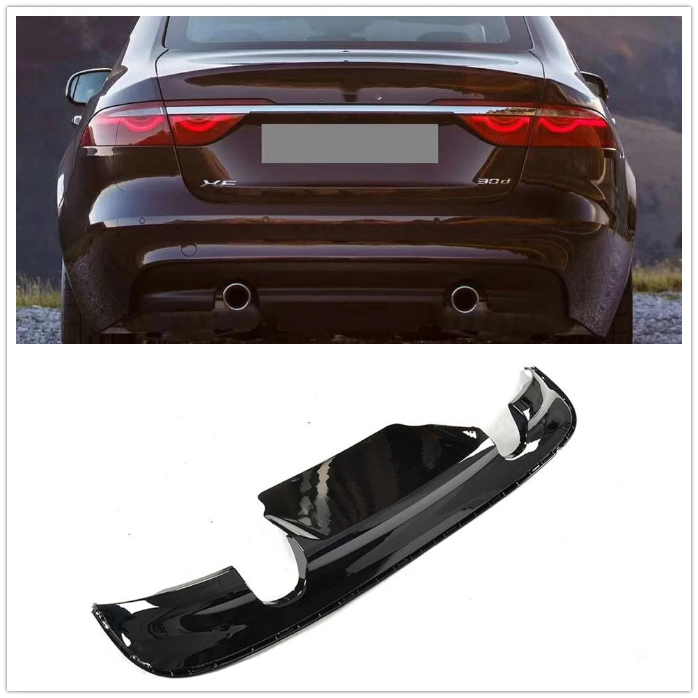 Rear Bumper Diffuser Lip For Jaguar XF Sedan 2016-2018 Sport Model 4-Door Glossy Black Car Boot Exhaust Bracket Splitter Spoiler