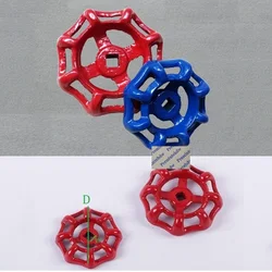 12Pcs Red Blue Spoked Round Cast Iron Hand Wheel Gate Valve Handwheel Replacement