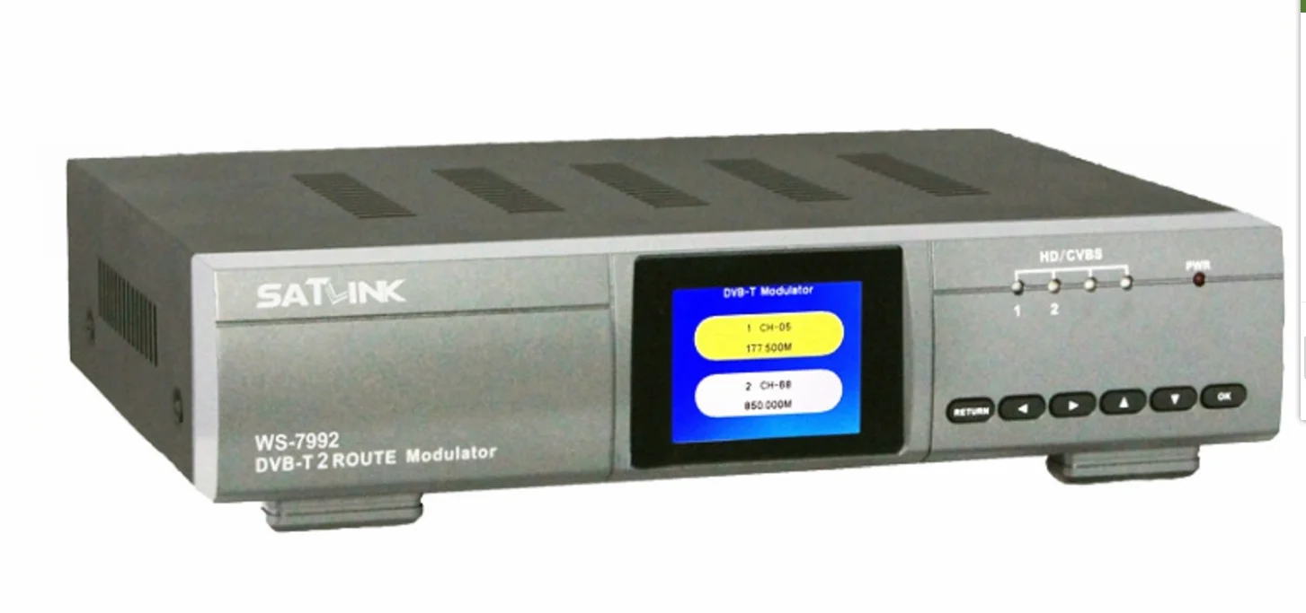 Satlink WS-7992 2เส้นทาง DVB-T Modulator AV HDMI สอง Router DM Modulator 7992DVB-T HD ดิจิตอล RF