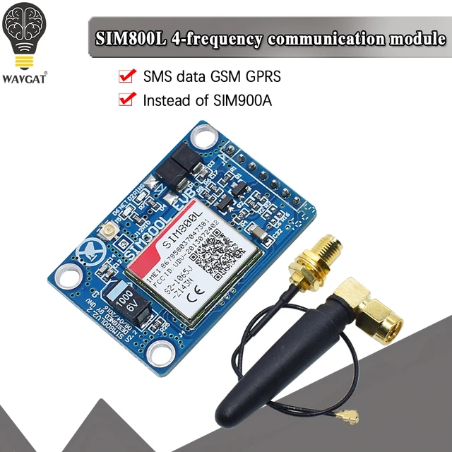 WAVGAT SIM800L V2.0 5V bezprzewodowe GSM moduł GPRS Quad-Band W/kabel antenowy czapka