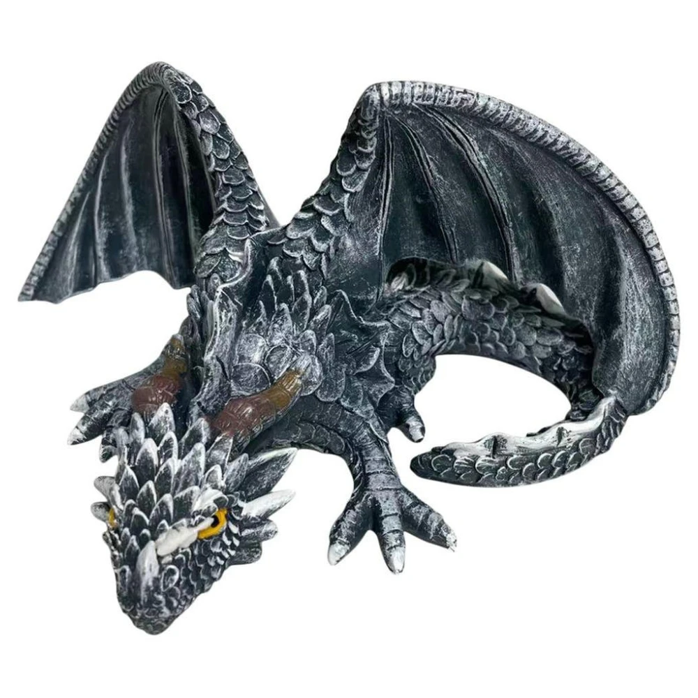 Outdoor Garden Big Squatting Dragon Sculpture Dragon Guardian Statue Garden Dragon Sculpture Statue Decoration Gothic Dragon