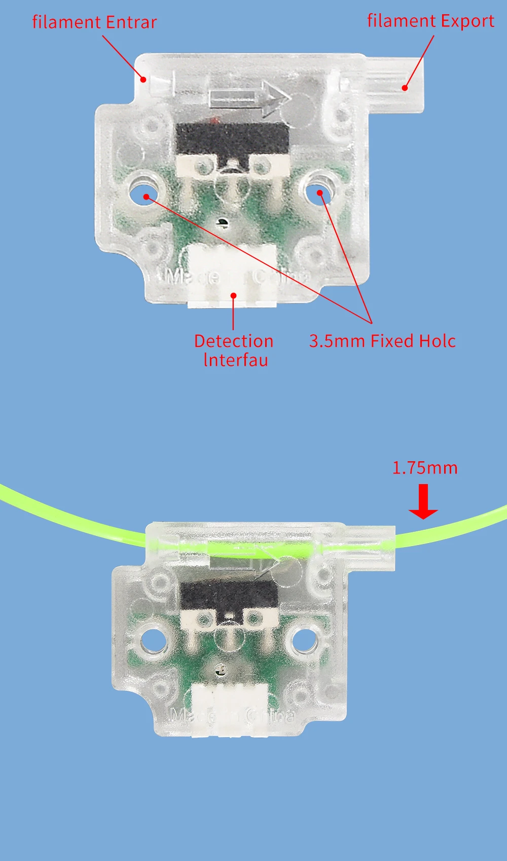 3D Drucker Filament Sensor Filament Brechen Erkennung Modul Mit Kabel Material Runout Detektor Für Ender 3 CR10 3D Drucker Teile – Detail 4