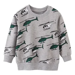 Jumping Meters New Arrival Cartoon Aircrafts Boys Sweatshirts For Autumn Winter Cotton Children Clothes Toddler Long Sleeve Top