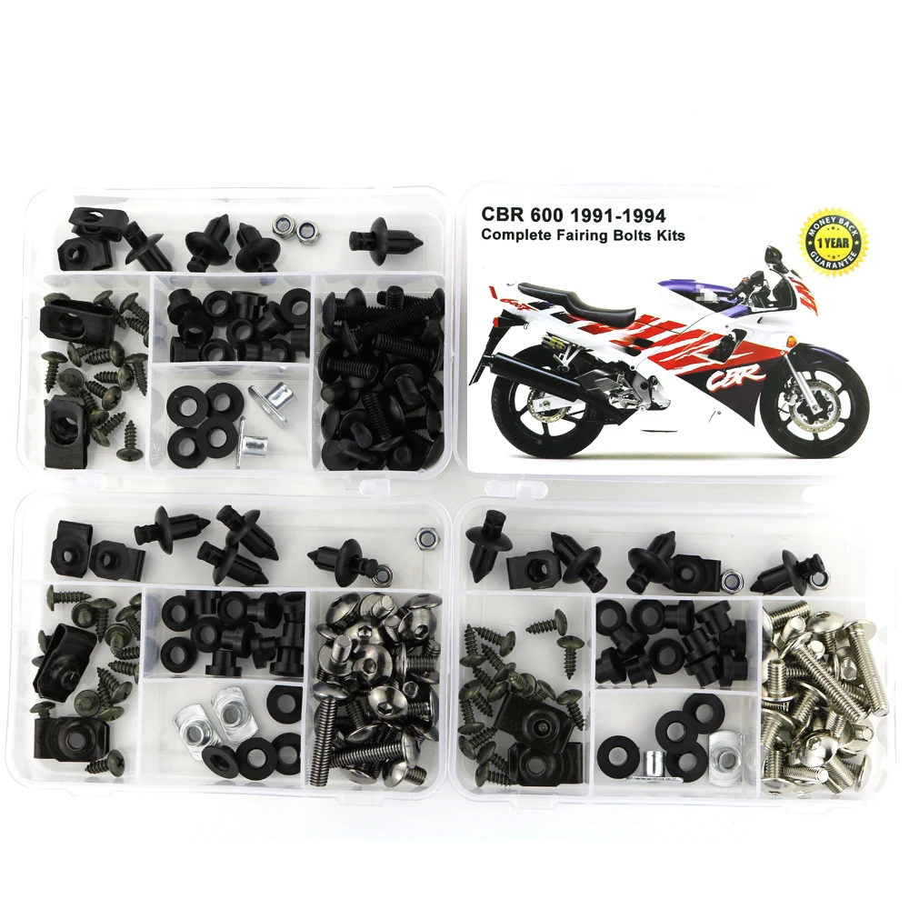 Fit For Honda CBR600 CBR 600 1991 1992 1993 1994 Motorcycle Complete Full Fairing Bolts Kit Speed Nut Clips Screw Steel