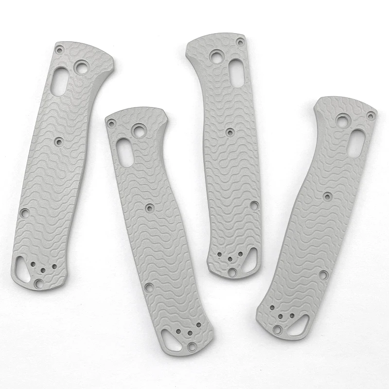 Parche de mango de hoja de aleación de aluminio con patrón ondulado para cuchillo BM 535, accesorios de bricolaje, Bugout 535, 1 par