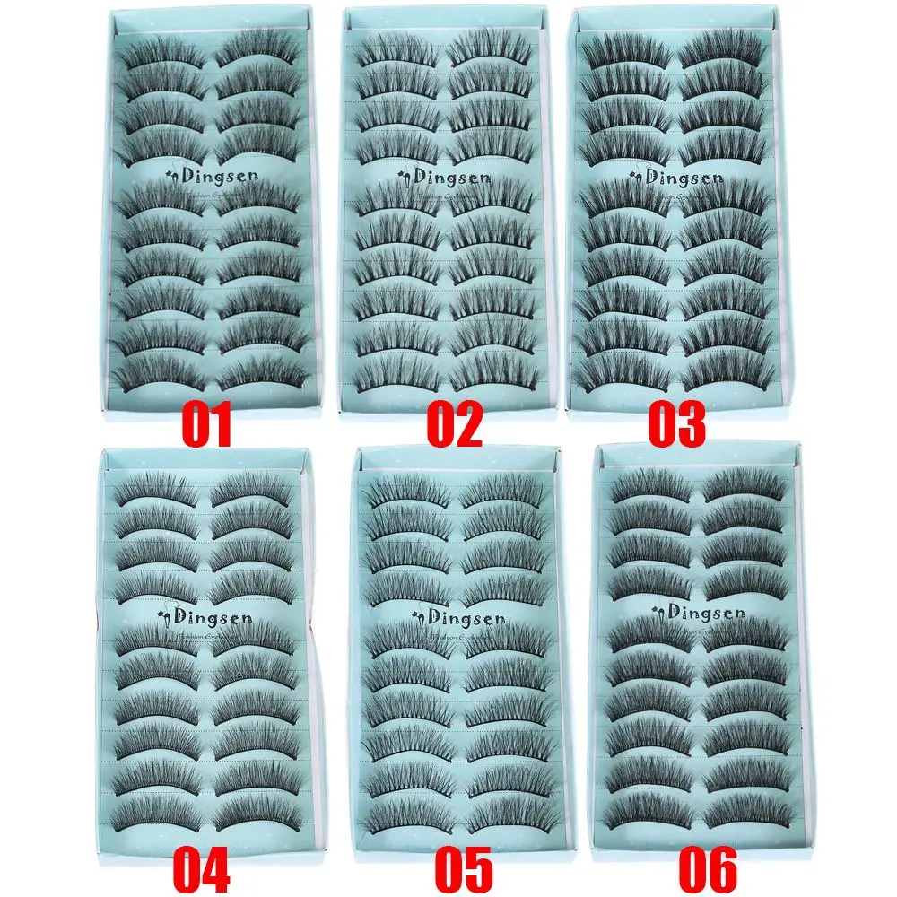 10 Pairs 3D False Eyelashes Super Soft Ultra-wispies Fluffy Lashes Natural Long Eye Lashes Extension Handmade Cruelty-free